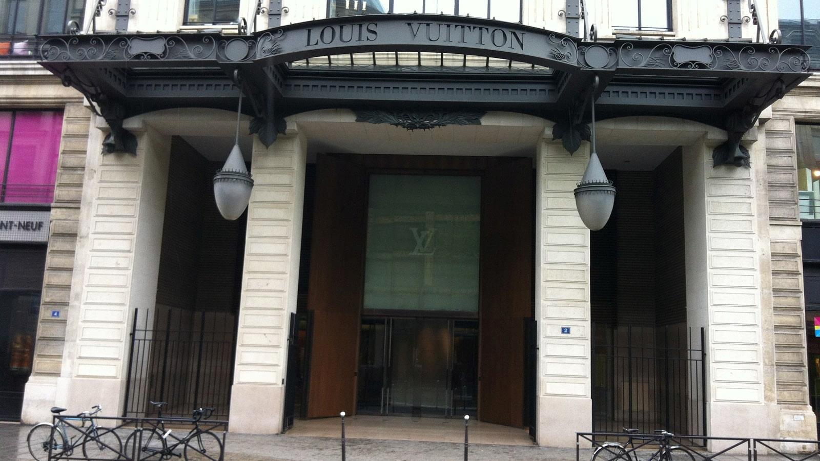 Entrance to Louis Vuitton headquarters in Paris